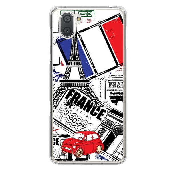 AQUOS R3 SH-04L docomo 高画質仕上げ 背面印刷 ハードケース LOVE フランス