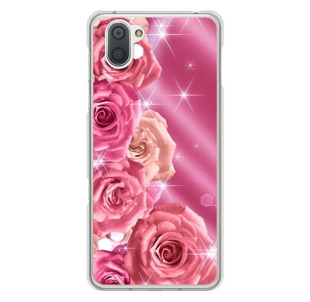 AQUOS R3 SH-04L docomo 高画質仕上げ 背面印刷 ハードケース 【1182 ピンクの薔薇に誘われて】