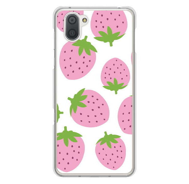 AQUOS R3 SH-04L docomo 高画質仕上げ 背面印刷 ハードケース 大きいイチゴ模様