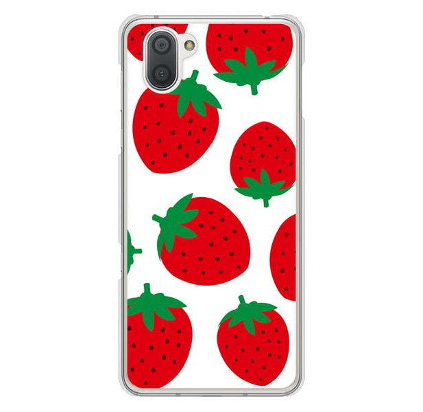 AQUOS R3 SH-04L docomo 高画質仕上げ 背面印刷 ハードケース 大きいイチゴ模様