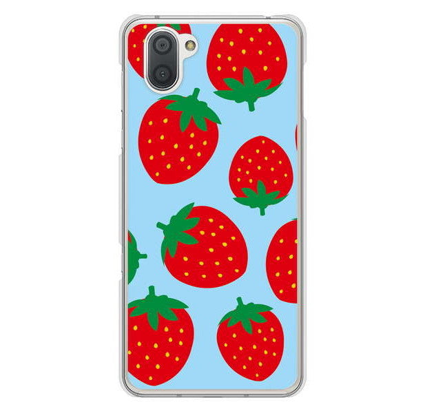 AQUOS R3 SH-04L docomo 高画質仕上げ 背面印刷 ハードケース 大きいイチゴ模様