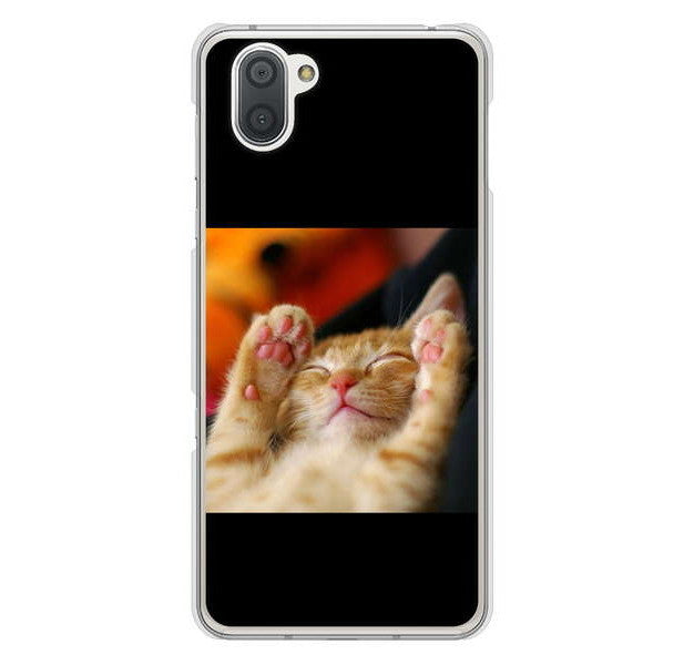 AQUOS R3 SH-04L docomo VA804 爆睡するネコ ハードケース 背面印刷