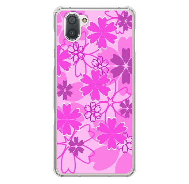 AQUOS R3 SH-04L docomo 高画質仕上げ 背面印刷 ハードケース 重なり合う花