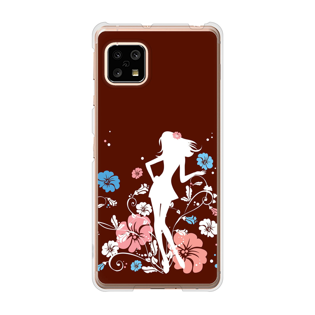 AQUOS sense4 SH-41A docomo 高画質仕上げ 背面印刷 ハードケース 【110 ハイビスカスと少女】