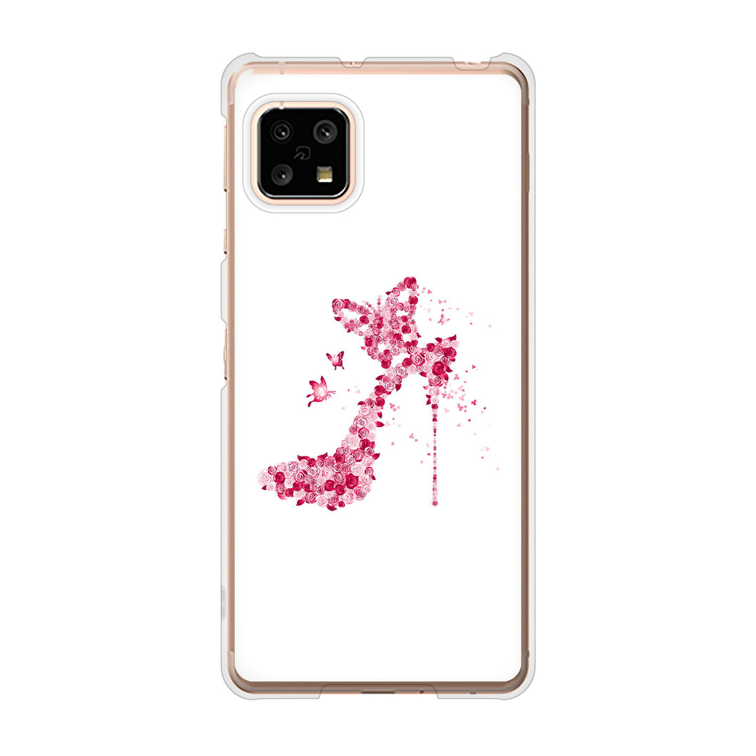 AQUOS sense4 SH-41A docomo 高画質仕上げ 背面印刷 ハードケース 【387 薔薇のハイヒール】