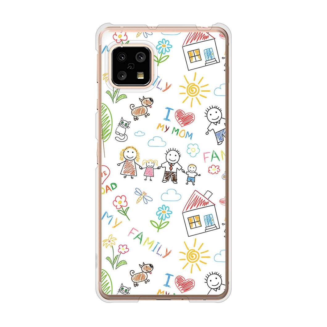 AQUOS sense4 SH-41A docomo 高画質仕上げ 背面印刷 ハードケース カップル&ファミリー