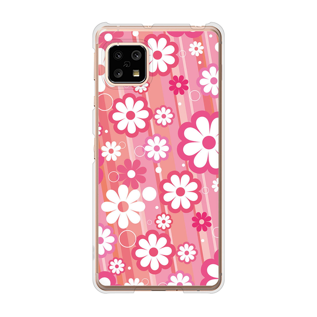 AQUOS sense4 SH-41A docomo 高画質仕上げ 背面印刷 ハードケース 【751 マーガレット(ピンク系)】