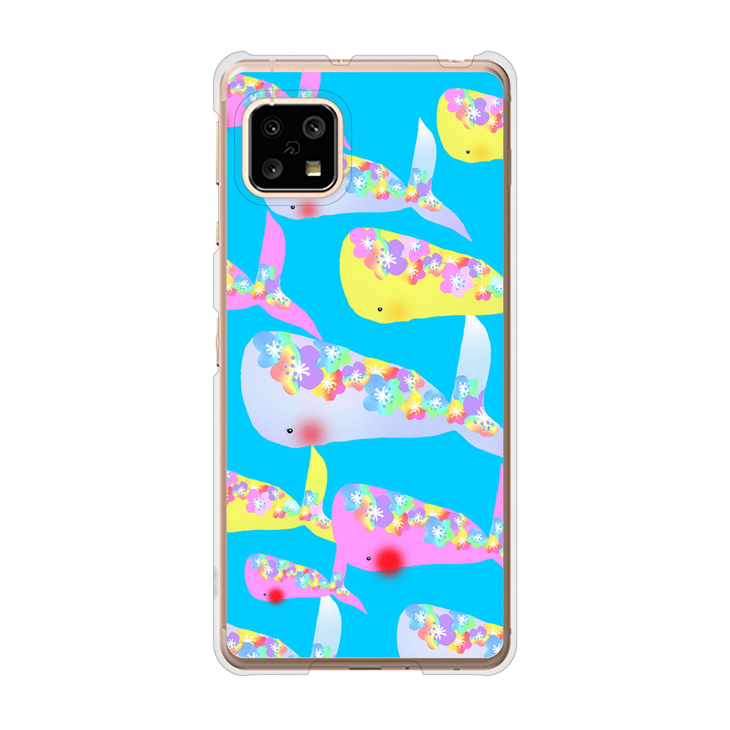 AQUOS sense4 SH-41A docomo 高画質仕上げ 背面印刷 ハードケース 【1045 くじらの仲間】