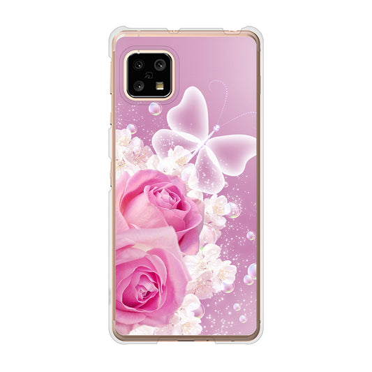 AQUOS sense4 SH-41A docomo 高画質仕上げ 背面印刷 ハードケース ロマンチックなバラ