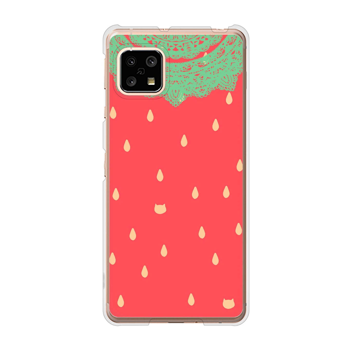 AQUOS sense4 SH-41A docomo 高画質仕上げ 背面印刷 ハードケース 【MI800 strawberry ストロベリー】