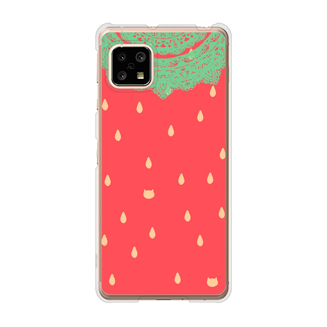 AQUOS sense4 SH-41A docomo 高画質仕上げ 背面印刷 ハードケース 【MI800 strawberry ストロベリー】