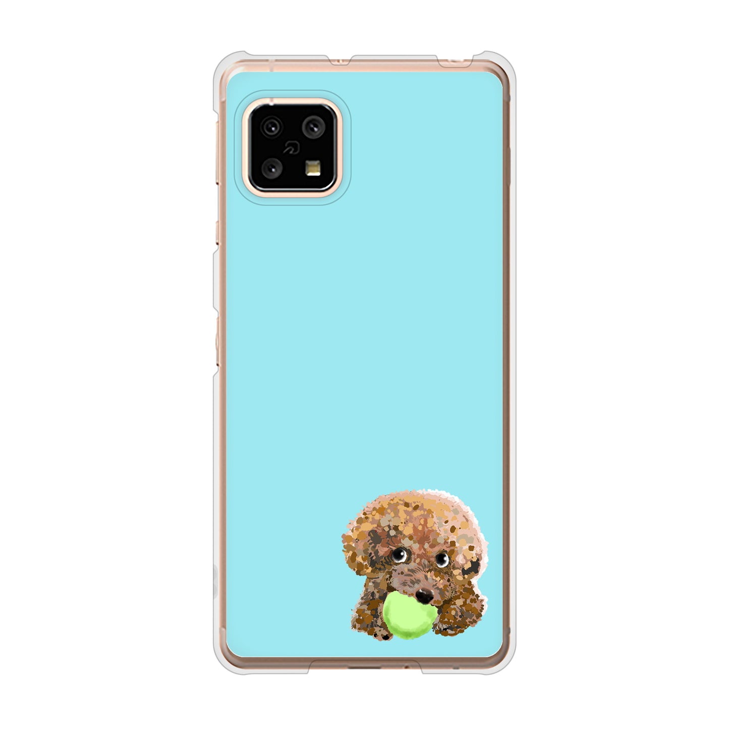 AQUOS sense4 SH-41A docomo 高画質仕上げ 背面印刷 ハードケース トイプードル&ボール
