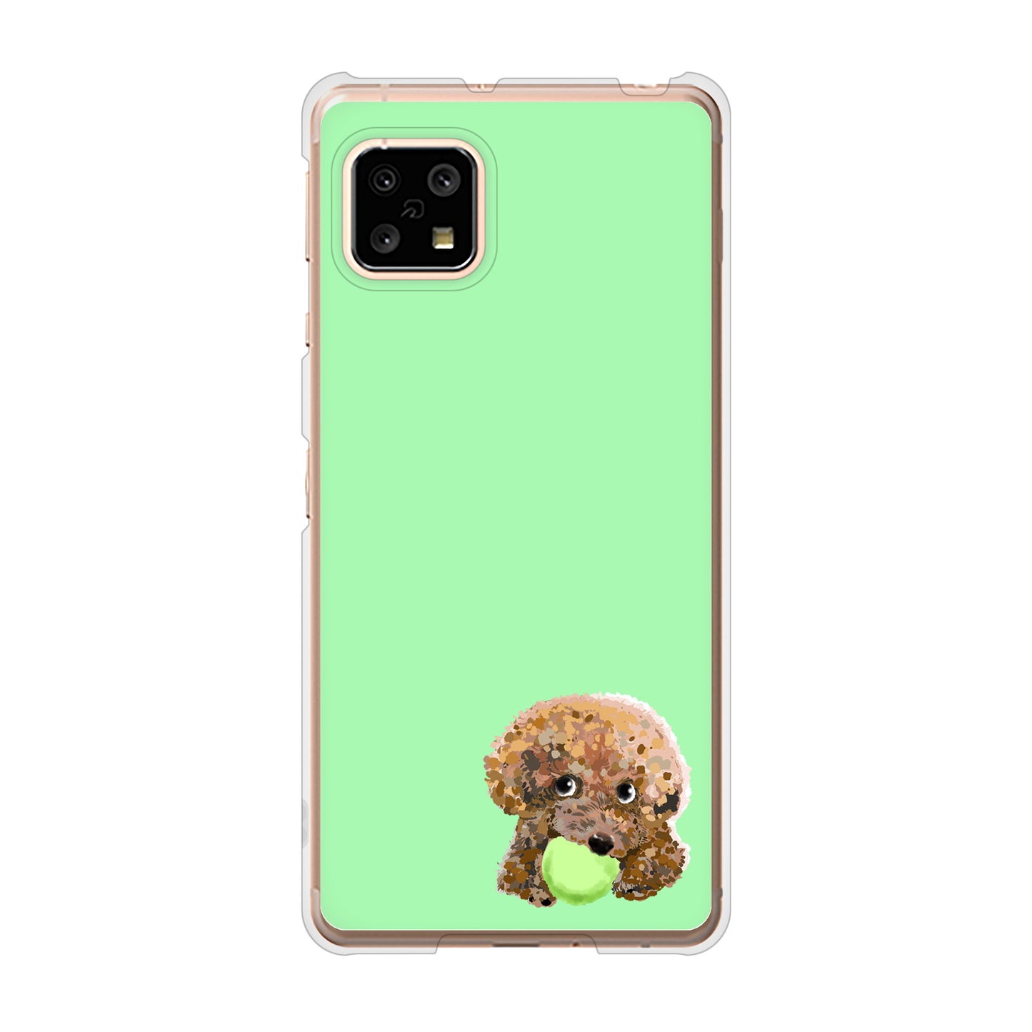 AQUOS sense4 SH-41A docomo 高画質仕上げ 背面印刷 ハードケース トイプードル&ボール