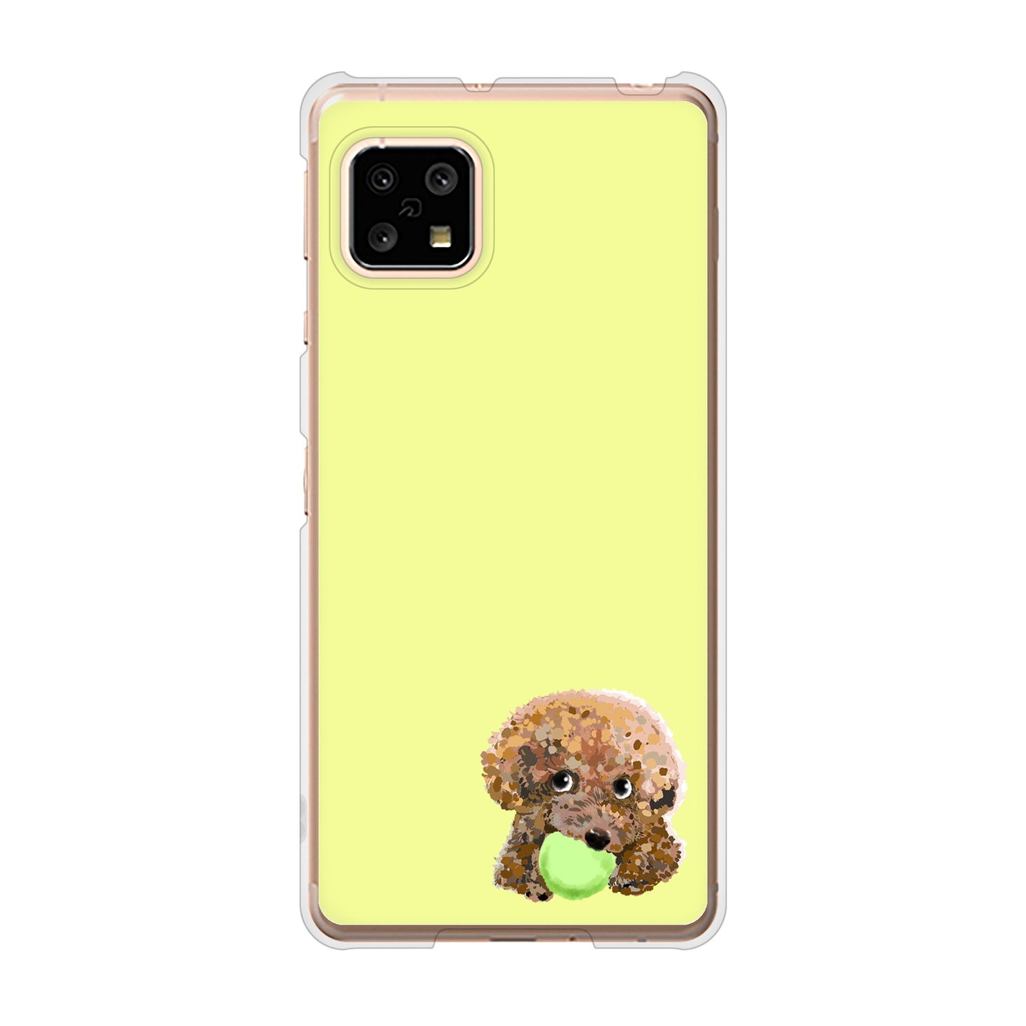 AQUOS sense4 SH-41A docomo 高画質仕上げ 背面印刷 ハードケース トイプードル&ボール