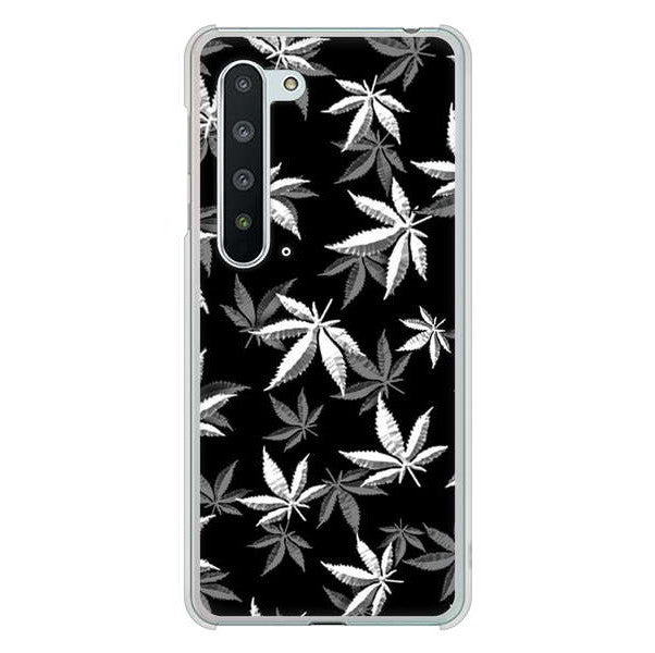 AQUOS R5G SH-51A docomo 高画質仕上げ 背面印刷 ハードケース 【064 モノトーン大麻ブラック】