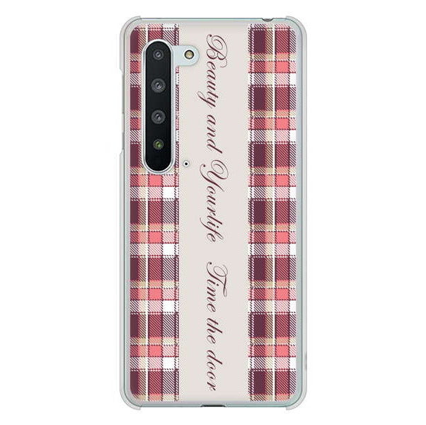 AQUOS R5G SH-51A docomo 高画質仕上げ 背面印刷 ハードケース ピンクチェック