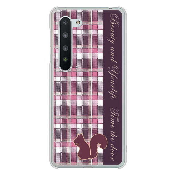 AQUOS R5G SH-51A docomo 高画質仕上げ 背面印刷 ハードケース ピンクチェック