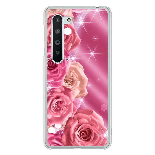 AQUOS R5G SH-51A docomo 高画質仕上げ 背面印刷 ハードケース 【1182 ピンクの薔薇に誘われて】