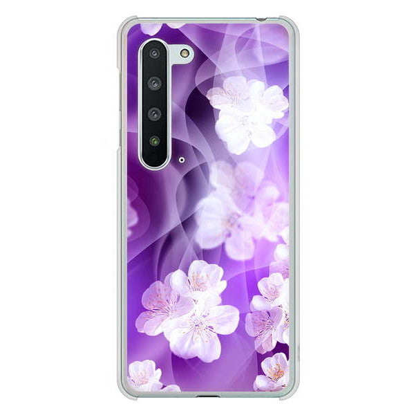 AQUOS R5G SH-51A docomo 高画質仕上げ 背面印刷 ハードケース 【1211 桜とパープルの風】