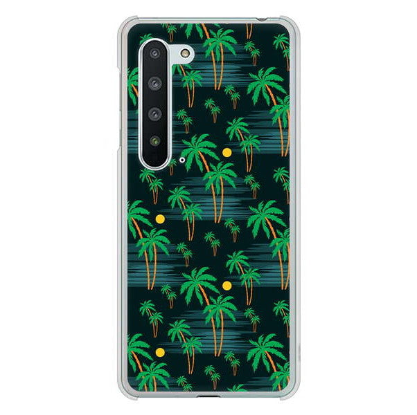 AQUOS R5G SH-51A docomo 高画質仕上げ 背面印刷 ハードケース 【1315 月夜とヤシ】