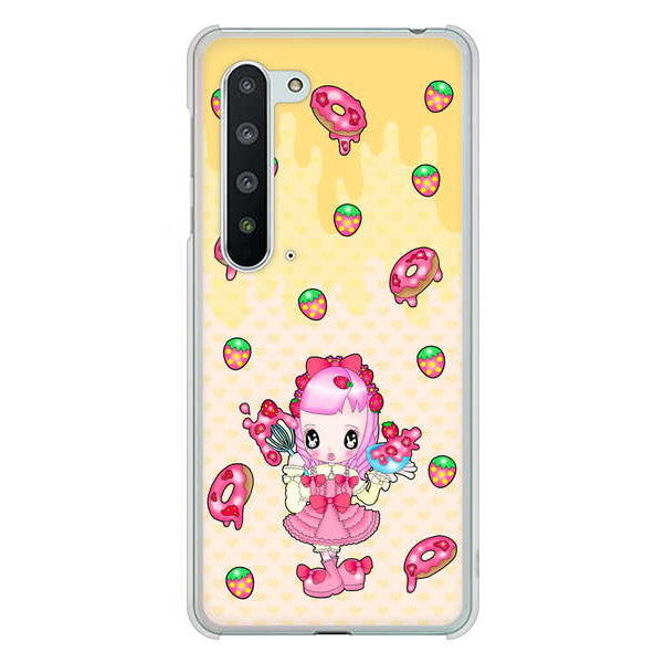 AQUOS R5G SH-51A docomo 高画質仕上げ 背面印刷 ハードケース むかいあぐる ストロベリードーナツ