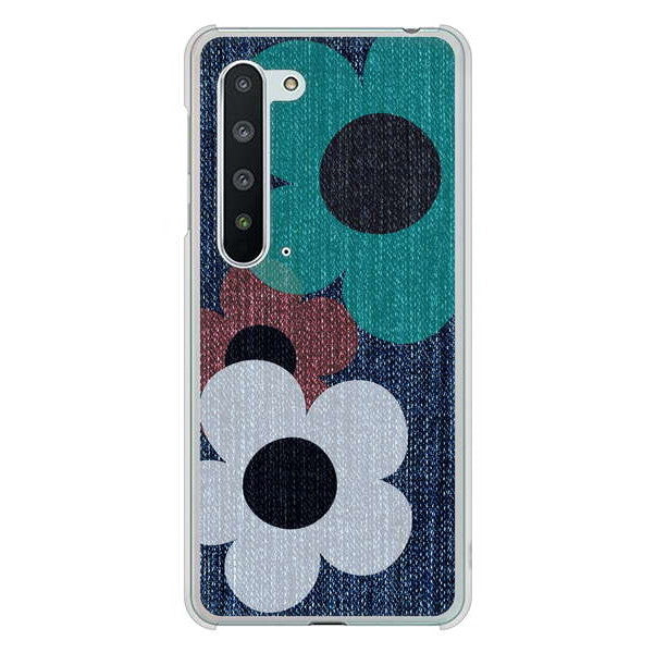 AQUOS R5G SH-51A docomo 高画質仕上げ 背面印刷 ハードケース 【EK869 ルーズフラワーinデニム風】