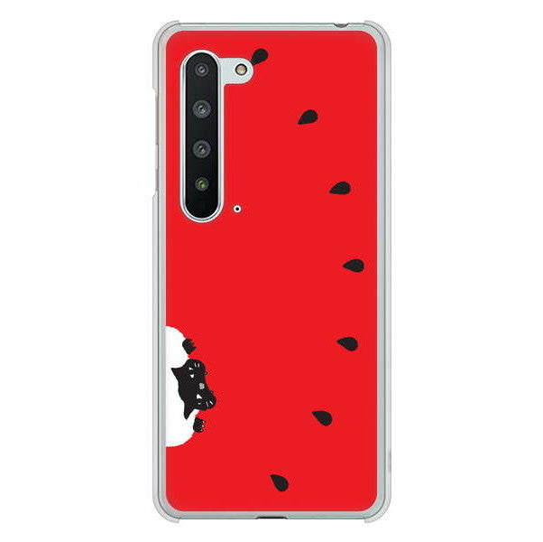 AQUOS R5G SH-51A docomo 高画質仕上げ 背面印刷 ハードケース すいかをかじるネコ