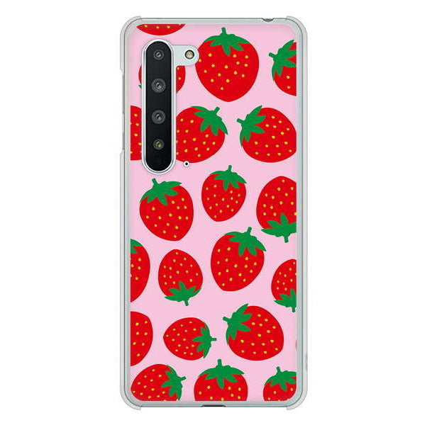 AQUOS R5G SH-51A docomo 高画質仕上げ 背面印刷 ハードケース 小さいイチゴ模様