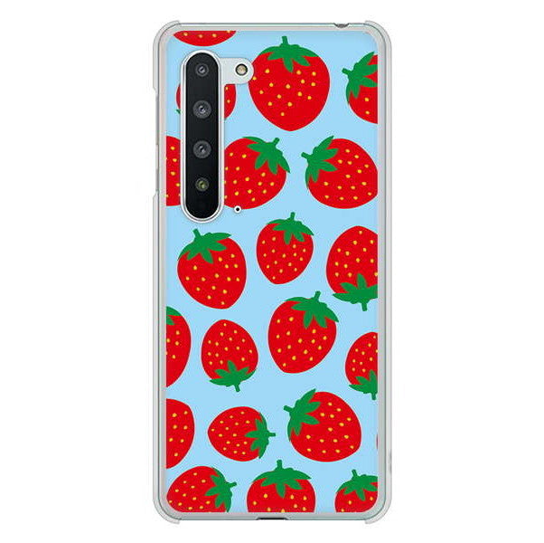 AQUOS R5G SH-51A docomo 高画質仕上げ 背面印刷 ハードケース 小さいイチゴ模様