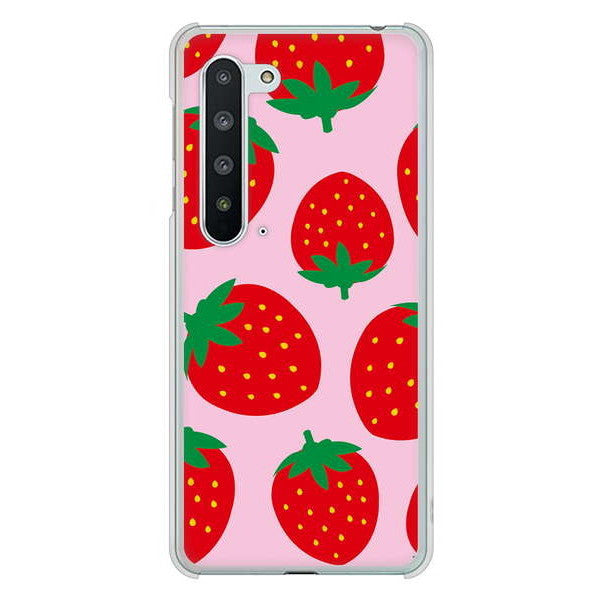 AQUOS R5G SH-51A docomo 高画質仕上げ 背面印刷 ハードケース 大きいイチゴ模様