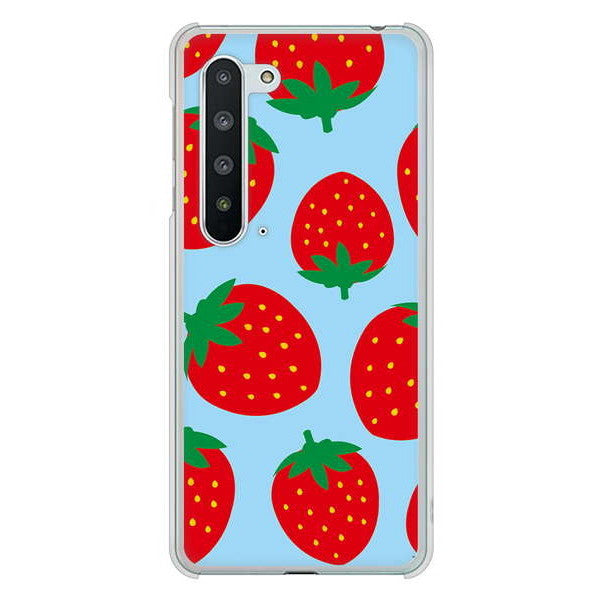 AQUOS R5G SH-51A docomo 高画質仕上げ 背面印刷 ハードケース 大きいイチゴ模様