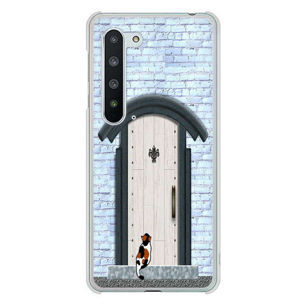 AQUOS R5G SH-51A docomo 高画質仕上げ 背面印刷 ハードケース 猫とドア