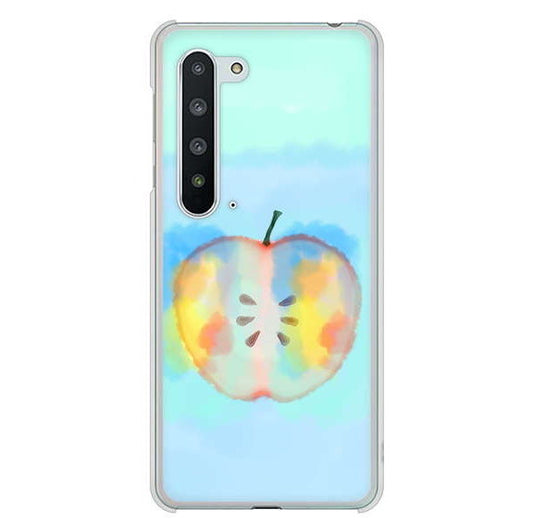 AQUOS R5G SH-51A docomo 高画質仕上げ 背面印刷 ハードケース 【YJ181 りんご 水彩181】