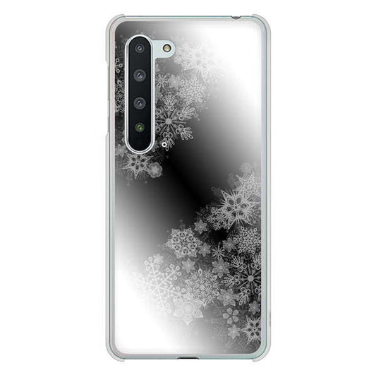 AQUOS R5G SH-51A docomo 高画質仕上げ 背面印刷 ハードケース 【YJ340 モノトーン 雪の結晶 】