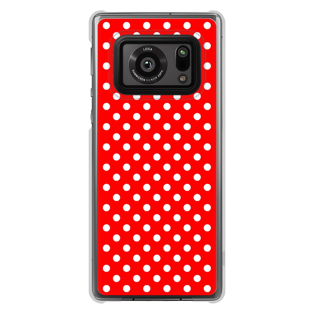 AQUOS R6 SH-51B 高画質仕上げ 背面印刷 ハードケース シンプル柄(水玉)