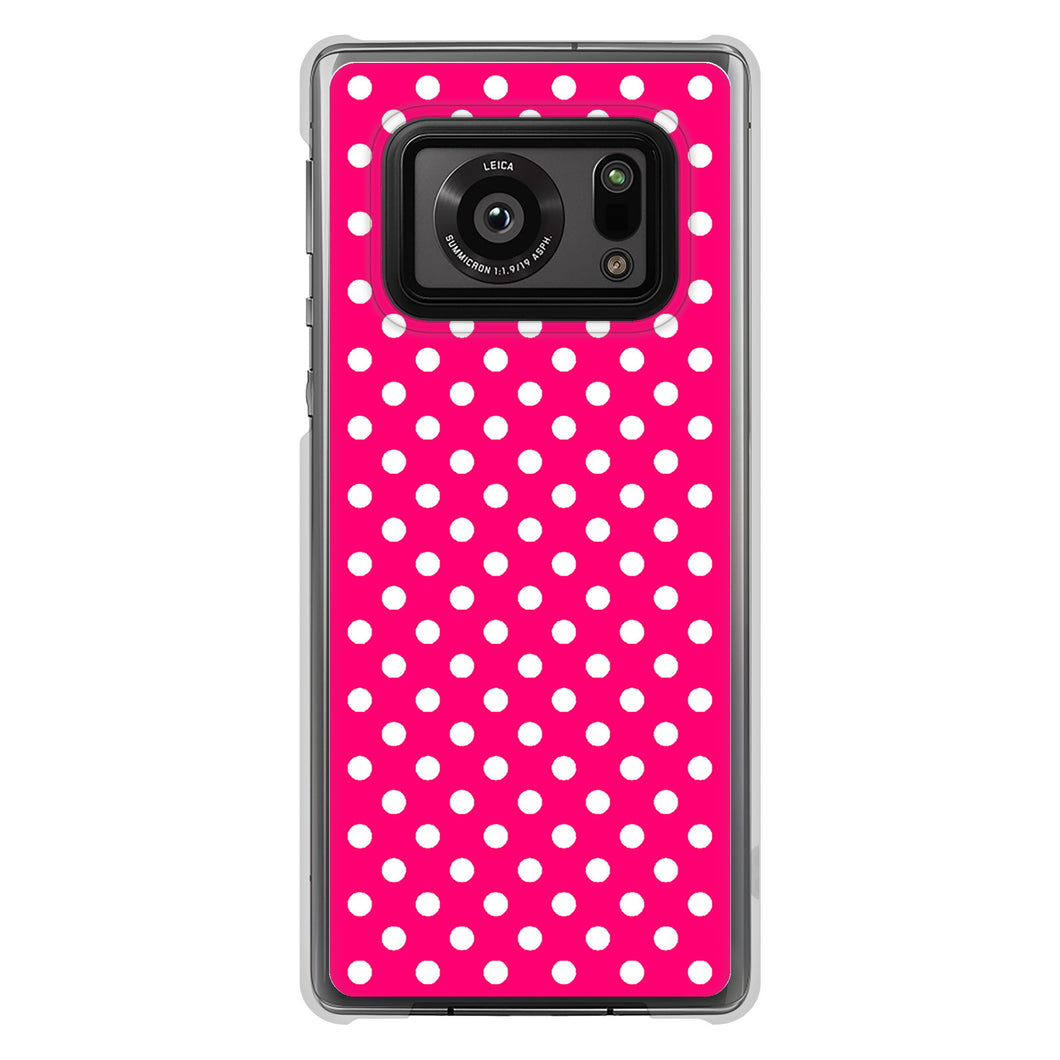 AQUOS R6 SH-51B 高画質仕上げ 背面印刷 ハードケース シンプル柄(水玉)