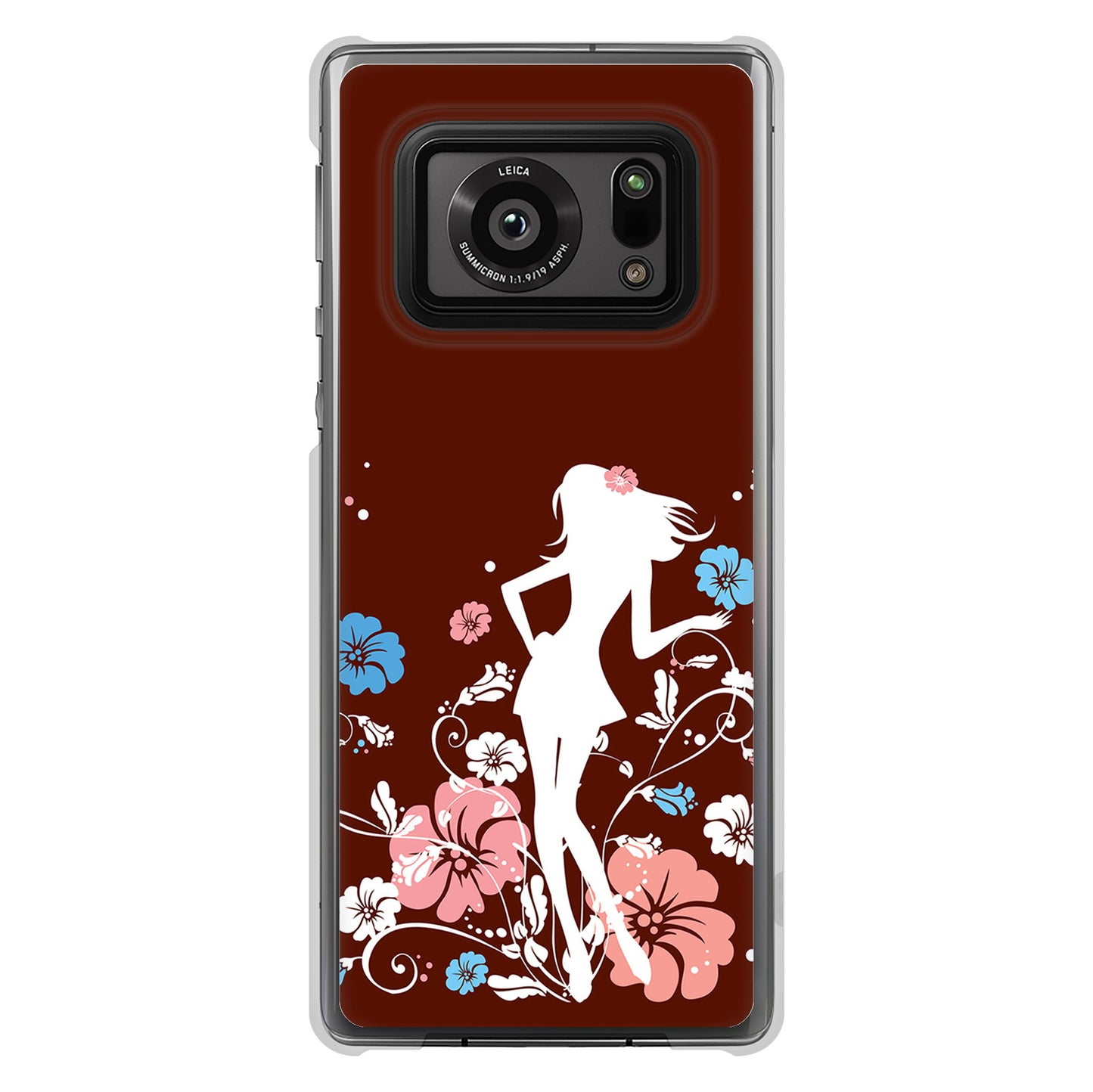 AQUOS R6 SH-51B 高画質仕上げ 背面印刷 ハードケース 【110 ハイビスカスと少女】