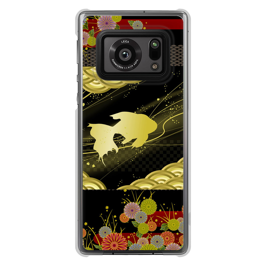 AQUOS R6 SH-51B 高画質仕上げ 背面印刷 ハードケース 【174 天の川の金魚】