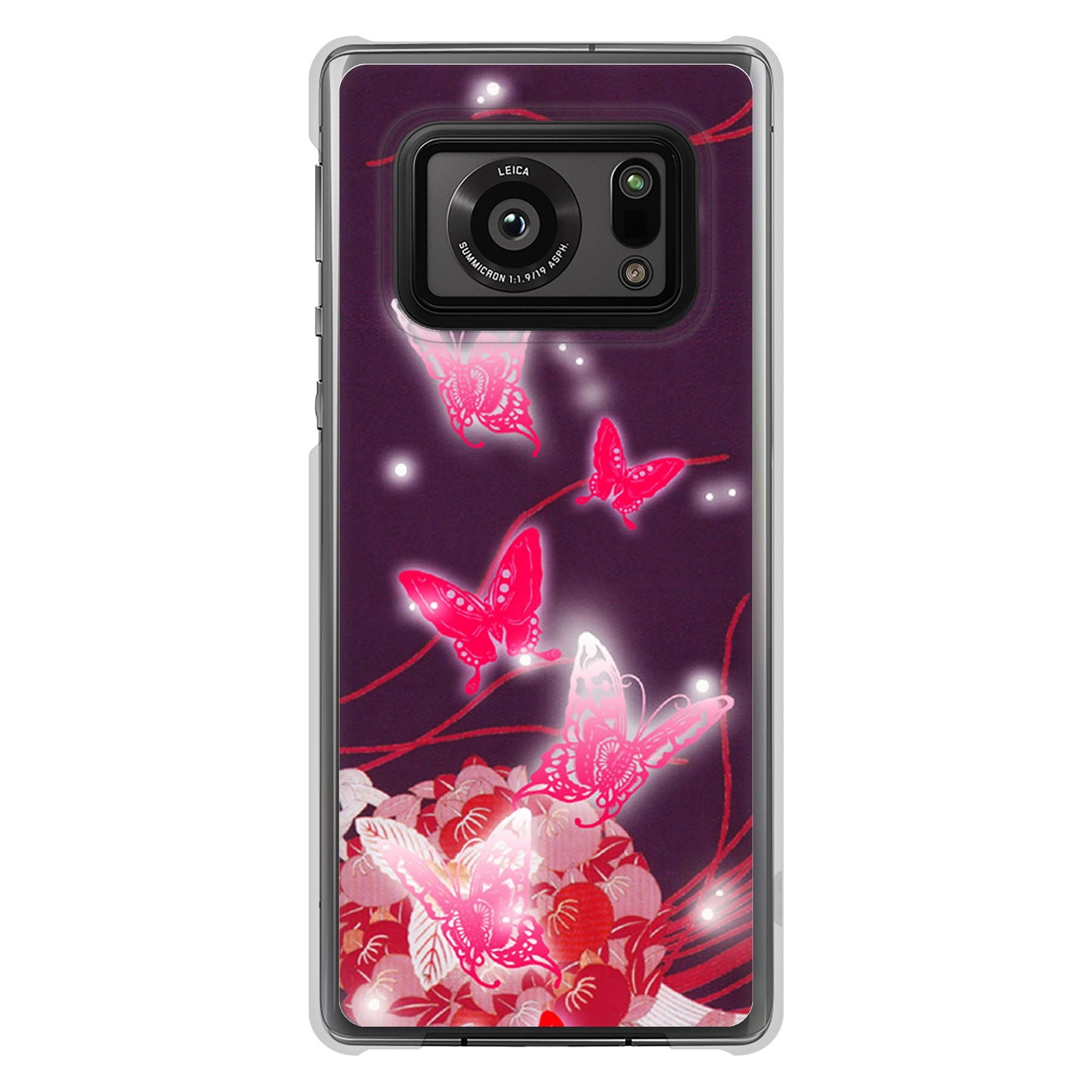 AQUOS R6 SH-51B 高画質仕上げ 背面印刷 ハードケース バタフライ