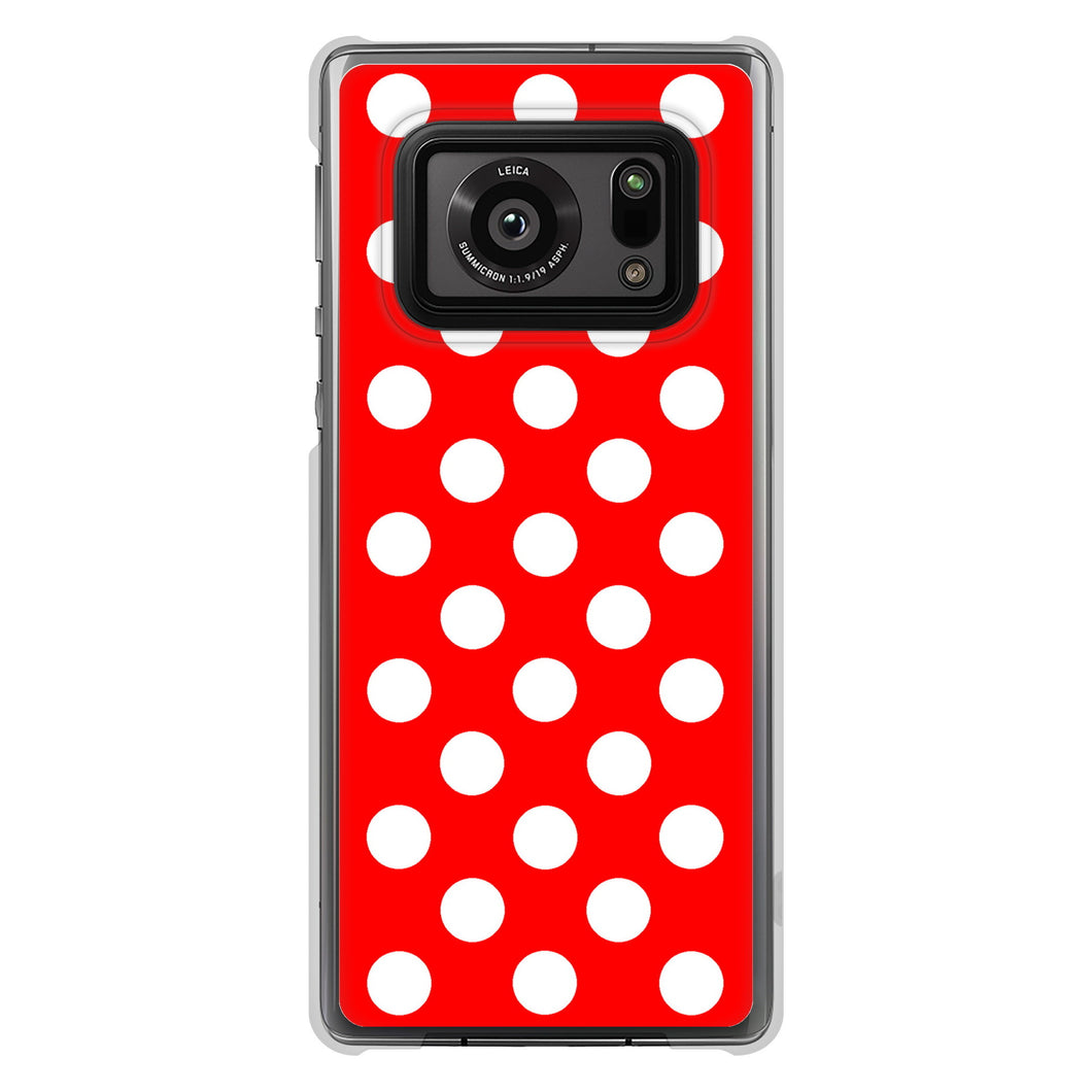 AQUOS R6 SH-51B 高画質仕上げ 背面印刷 ハードケース シンプル柄(水玉)