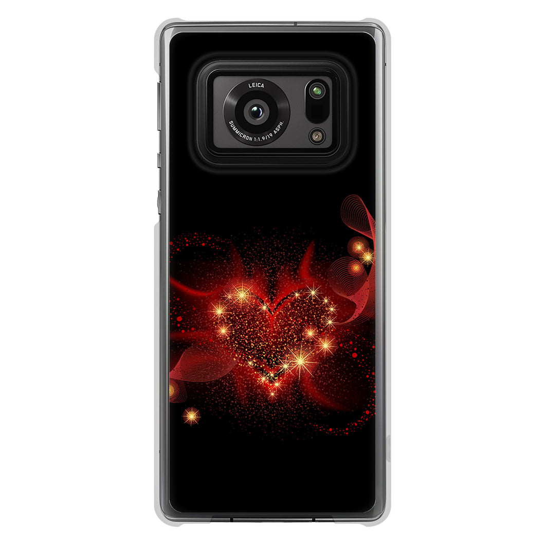 AQUOS R6 SH-51B 高画質仕上げ 背面印刷 ハードケース きらめきハート