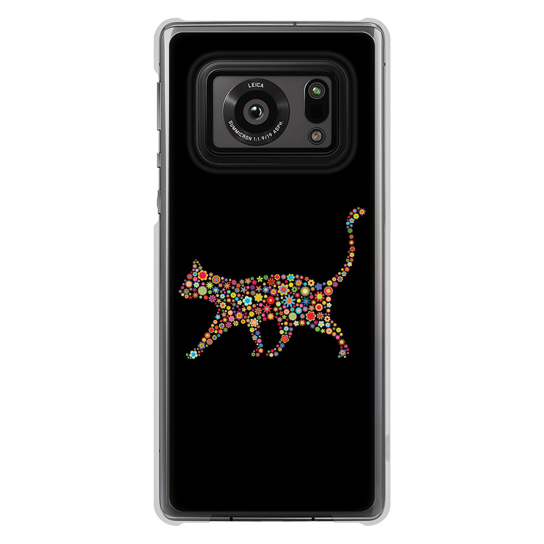 AQUOS R6 SH-51B 高画質仕上げ 背面印刷 ハードケース 【406 カラフルキャット】