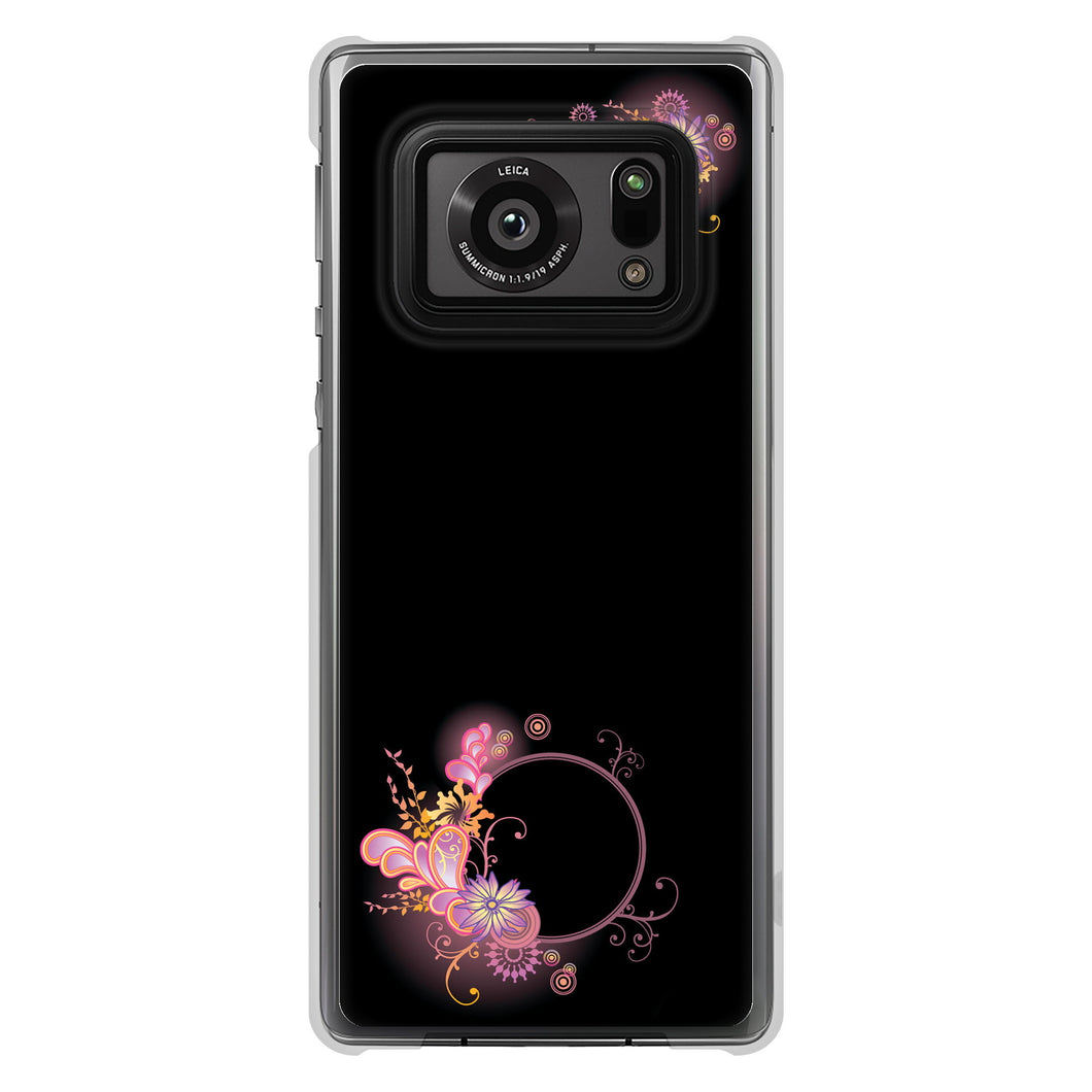 AQUOS R6 SH-51B 高画質仕上げ 背面印刷 ハードケース 【437 華のフレーム】