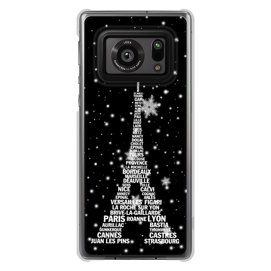AQUOS R6 SH-51B 高画質仕上げ 背面印刷 ハードケース エッフェル塔