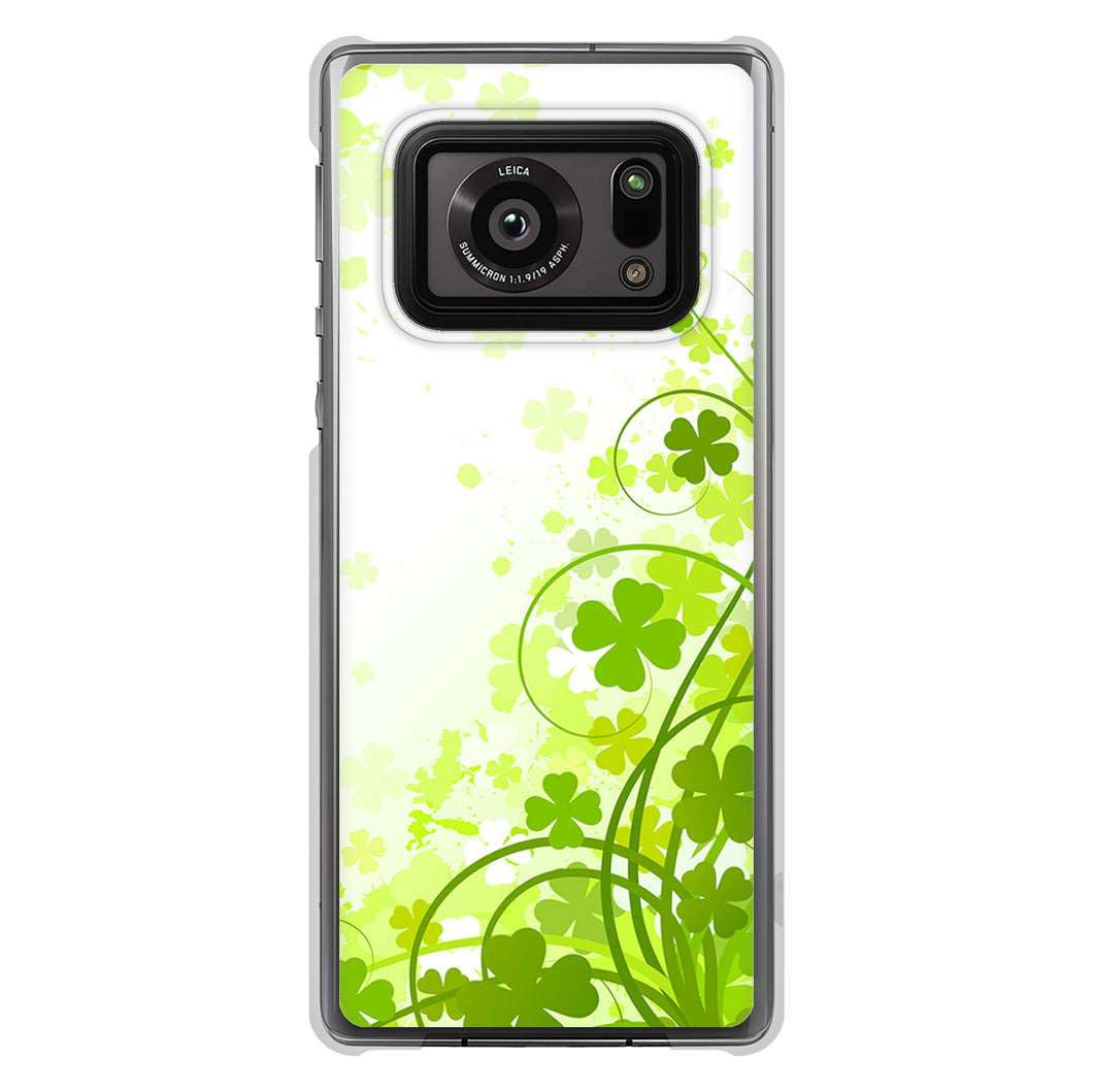 AQUOS R6 SH-51B 高画質仕上げ 背面印刷 ハードケース 【565 四葉のクローバー】