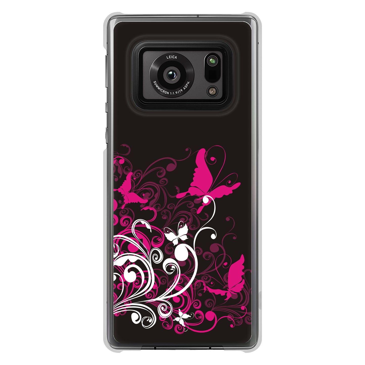 AQUOS R6 SH-51B 高画質仕上げ 背面印刷 ハードケース バタフライ