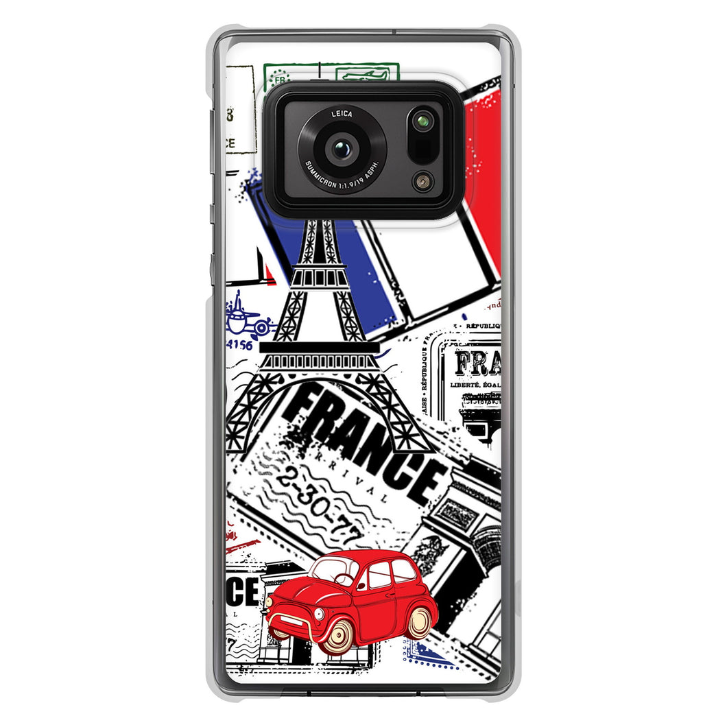 AQUOS R6 SH-51B 高画質仕上げ 背面印刷 ハードケース LOVE フランス