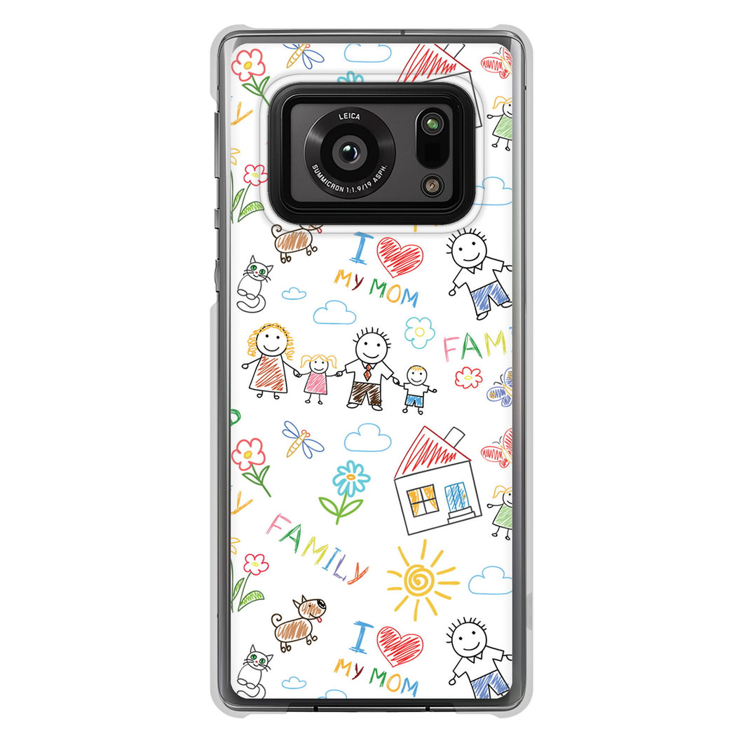 AQUOS R6 SH-51B 高画質仕上げ 背面印刷 ハードケース カップル&ファミリー