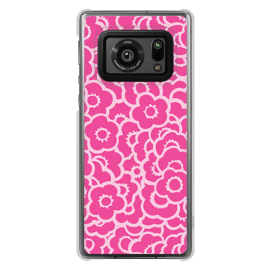 AQUOS R6 SH-51B 高画質仕上げ 背面印刷 ハードケース 【716 ピンクフラワー】