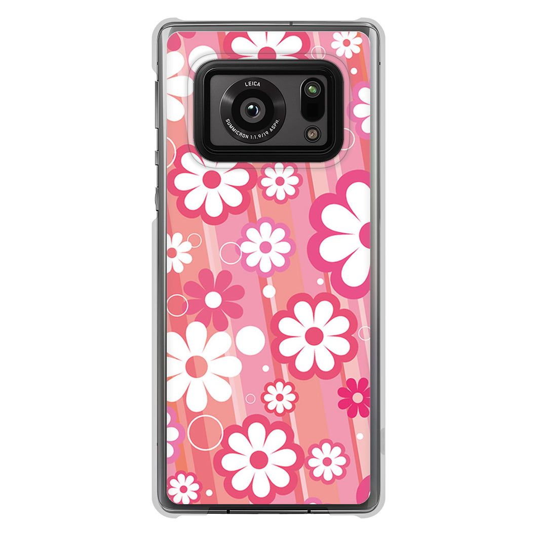 AQUOS R6 SH-51B 高画質仕上げ 背面印刷 ハードケース 【751 マーガレット(ピンク系)】